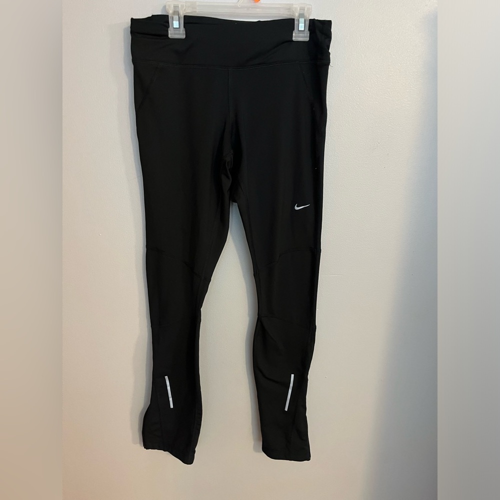 Nike Black Dri- fit Tech Running Pants with Zipper Ankles‎ Size S - Picture 2 of 5